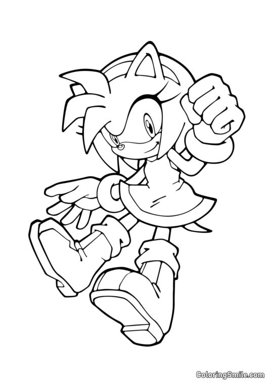 Amy Rose di Sonic Amy Rose di Sonic - Pagina da Colorare
