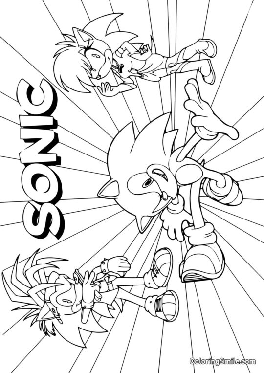 Immagine Complessa di Sonic Immagine Complessa di Sonic - Pagina da Colorare