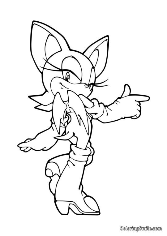 Rouge il Pipistrello di Sonic Rouge il Pipistrello di Sonic - Pagina da Colorare