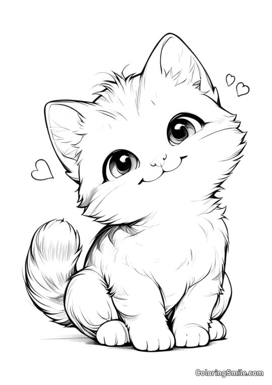 Il Gatto Più Carino - Pagina da Colorare