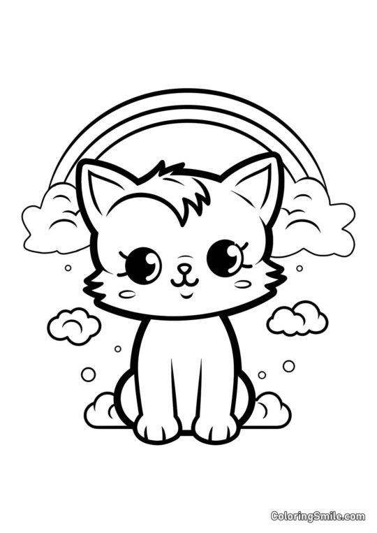 Cucciolo e Arcobaleno - Pagina da Colorare