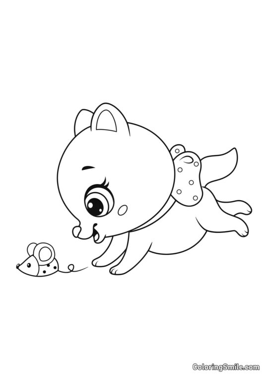 Cucciolo e Topo - Pagina da Colorare