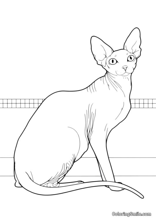 Gatto di Razza Reale - Pagina da Colorare