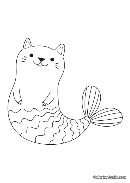 Gatto Sirena - Pagina da Colorare