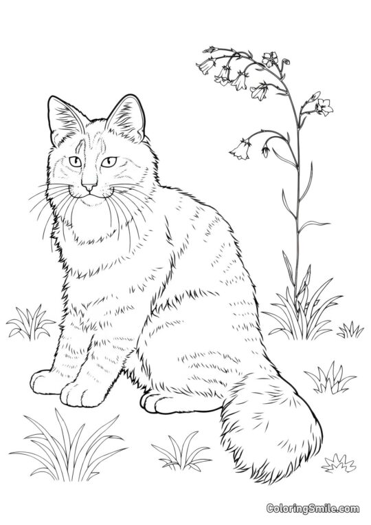 Gatto e Campane - Pagina da Colorare