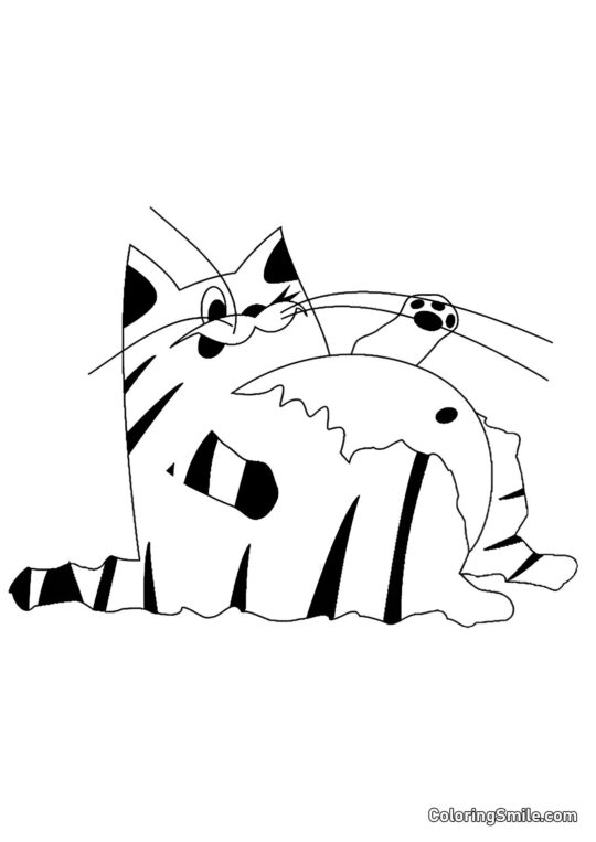 Gatto Paffuto - Pagina da Colorare