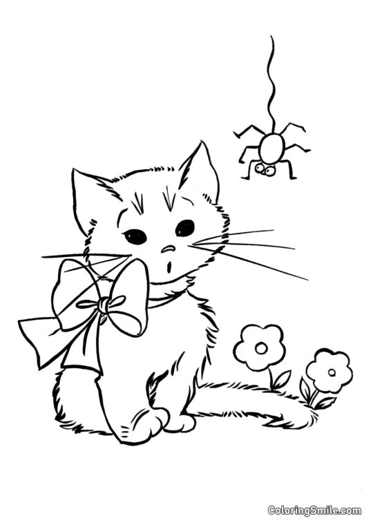 Cucciolo e Ragno - Pagina da Colorare