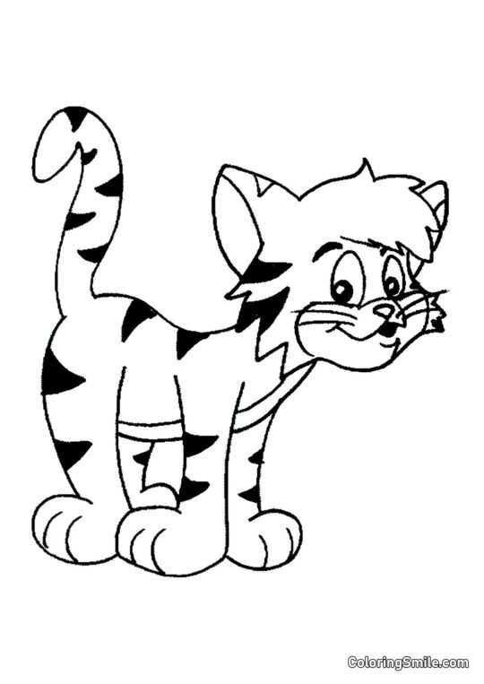 Gatto a Strisce Furbo - Pagina da Colorare