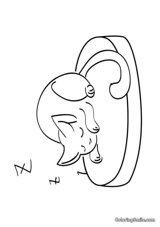 Cucciolo Che Dorme Dolce - Pagina da Colorare