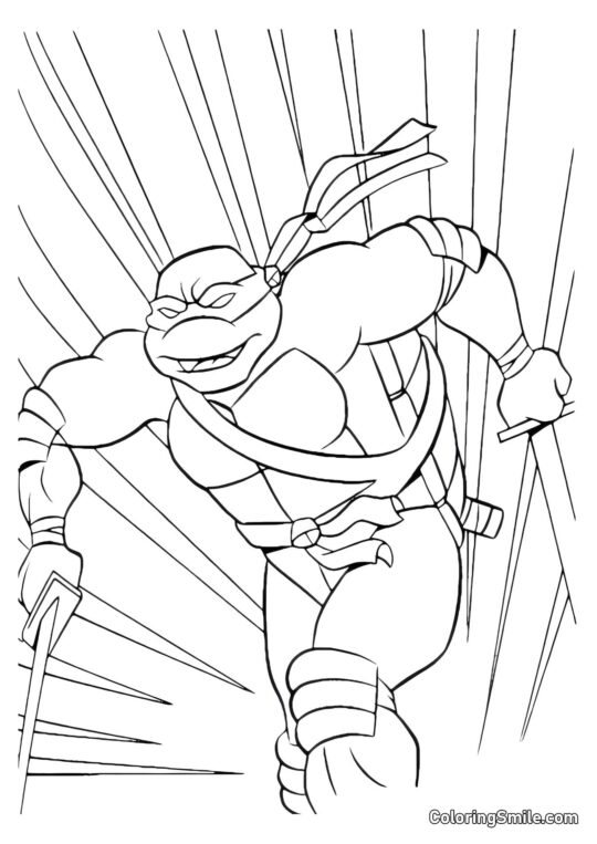 Raffaello Corre con Pugnali Raffaello Corre con Pugnali - Pagina da Colorare