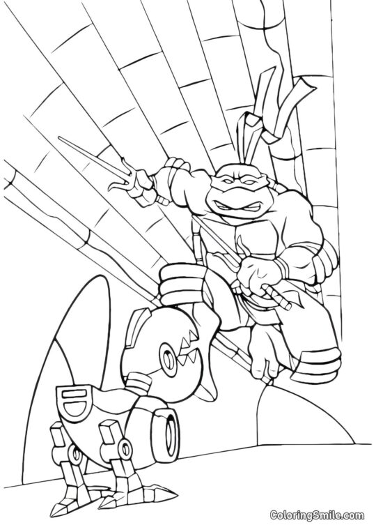 Raffaello e Robot Raffaello e Robot - Pagina da Colorare