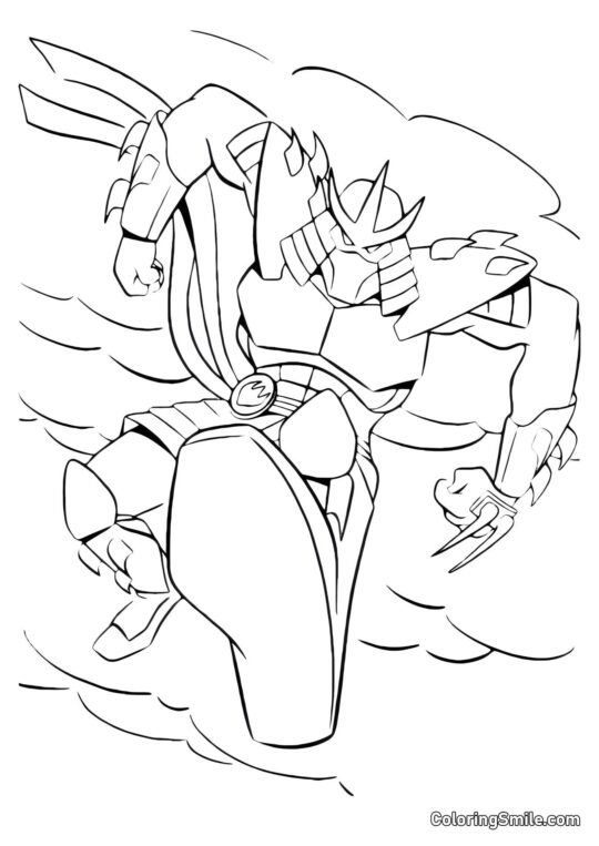 Shredder Colpisce Shredder Colpisce - Pagina da Colorare