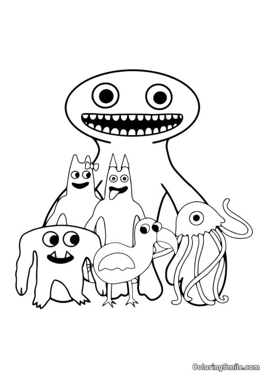 Personaggi di Banban 2 - Pagina da Colorare