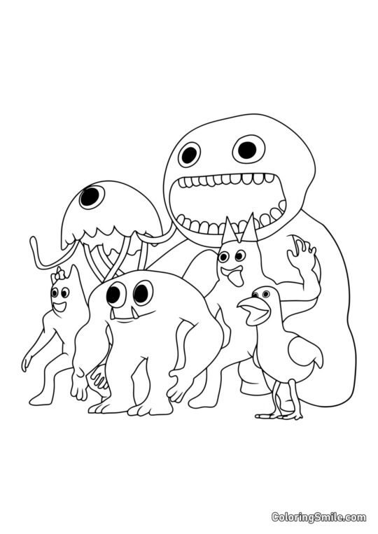 Personaggi di Garten di Banban - Pagina da Colorare