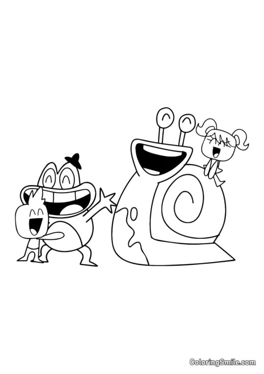 Eroi carini della scuola materna di Banban 2 - Pagina da Colorare