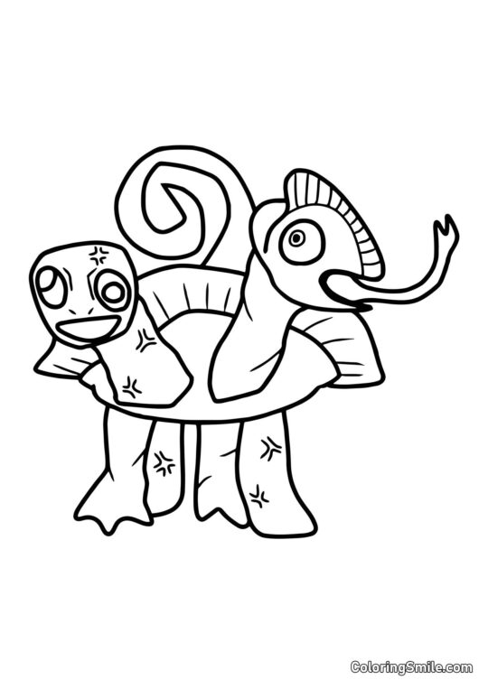 Tamataki e Chamataki dalla scuola materna di Banban - Pagina da Colorare