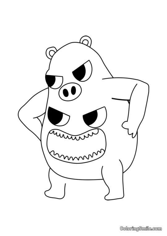Chef Pigster arrabbiato dalla scuola materna di Banban - Pagina da Colorare