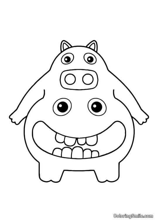 Chef Pigster rosa dalla scuola materna di Banban - Pagina da Colorare