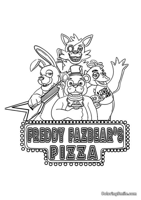 Pizzeria di Freddy Fazbear Pizzeria di Freddy Fazbear - Pagina da Colorare