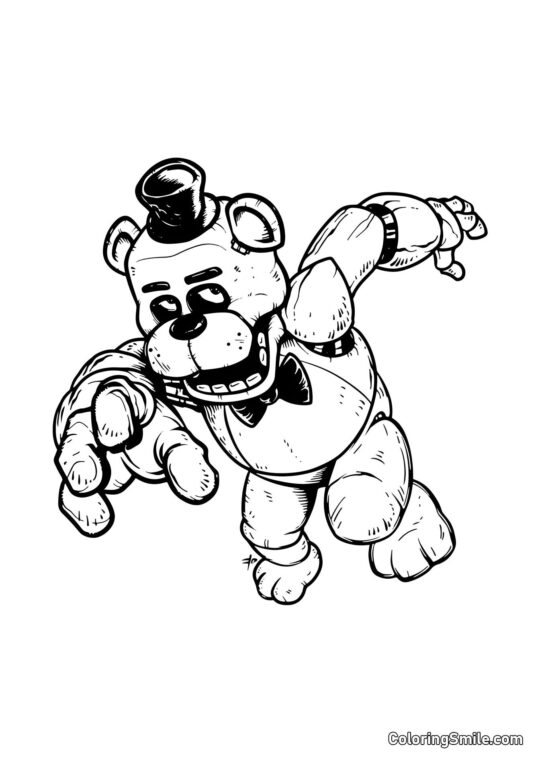 Freddy Fazbear Correndo Freddy Fazbear Correndo - Pagina da Colorare