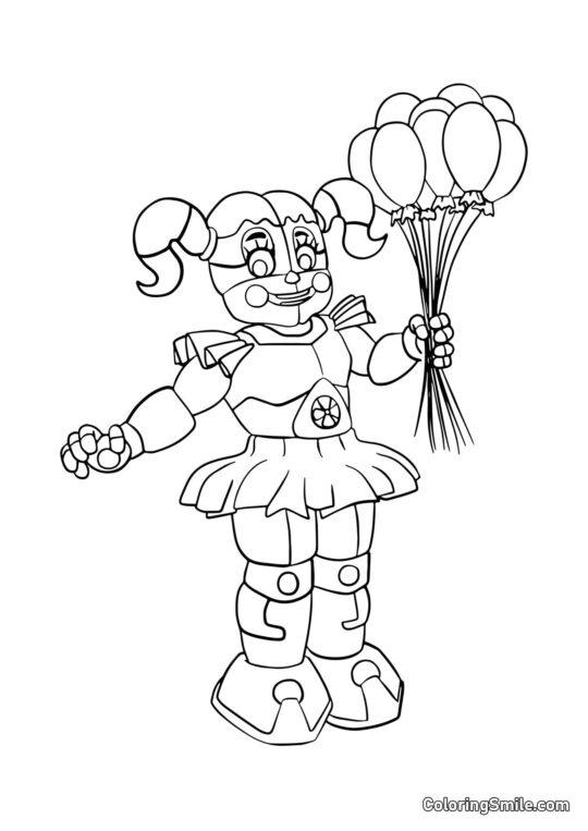 Baby Circus Baby con Palloncini Baby Circus Baby con Palloncini - Pagina da Colorare