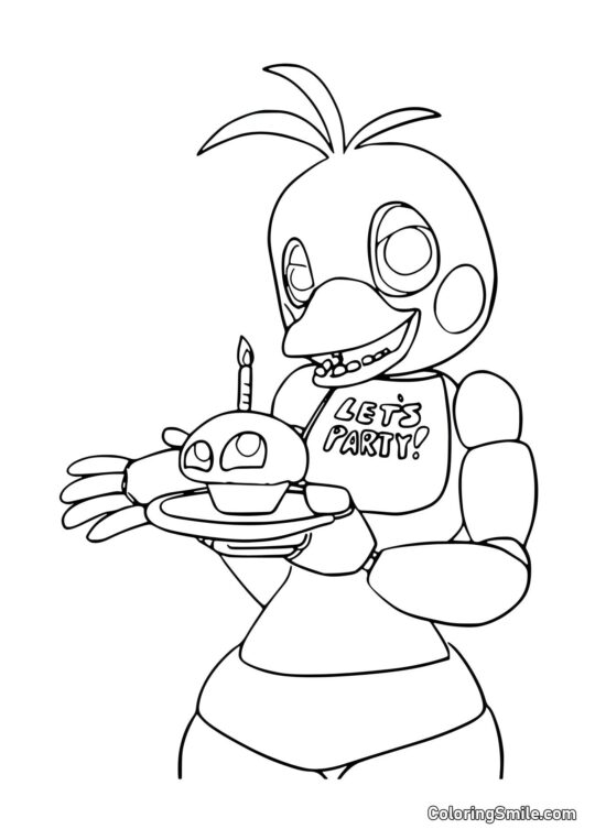 Chica con Cupcake Chica con Cupcake - Pagina da Colorare