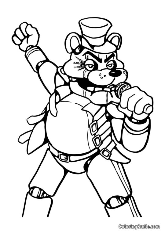 Freddy Cantando sul Palco Freddy Cantando sul Palco - Pagina da Colorare