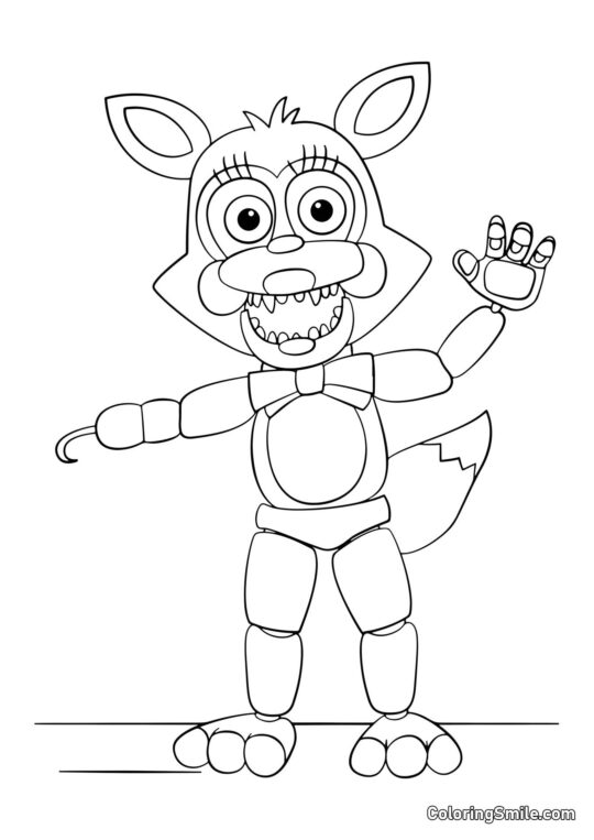 Foxy Carino da FNAF Foxy Carino da FNAF - Pagina da Colorare