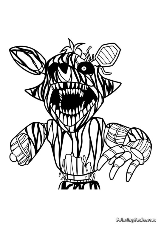 Phantom Foxy da FNAF Phantom Foxy da FNAF - Pagina da Colorare