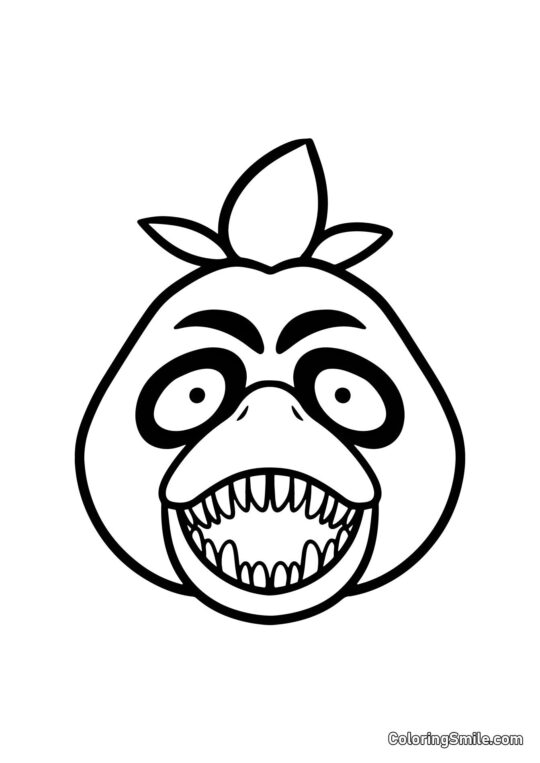 Ritratto di Chica da FNAF Ritratto di Chica da FNAF - Pagina da Colorare