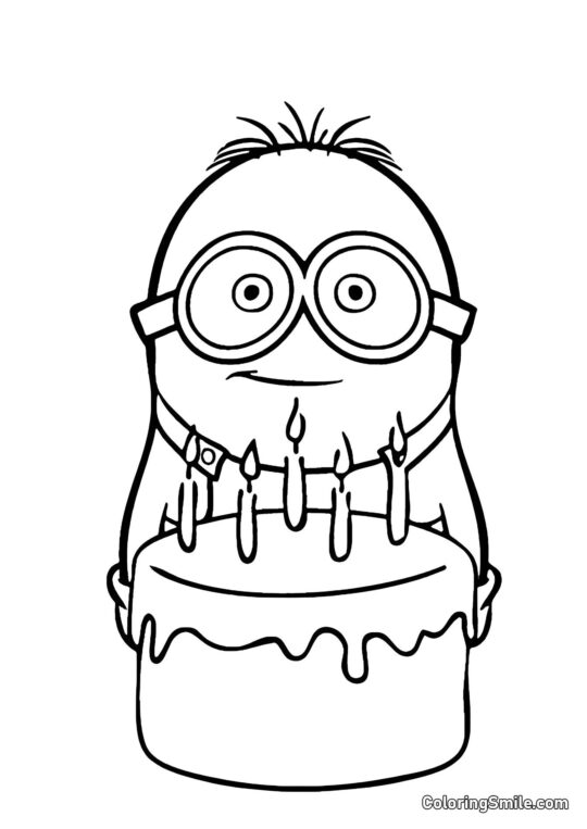 Minion per Compleanno - Pagina da Colorare