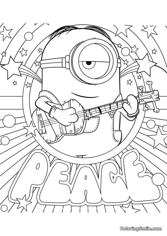 Stuart con Chitarra - Pagina da Colorare