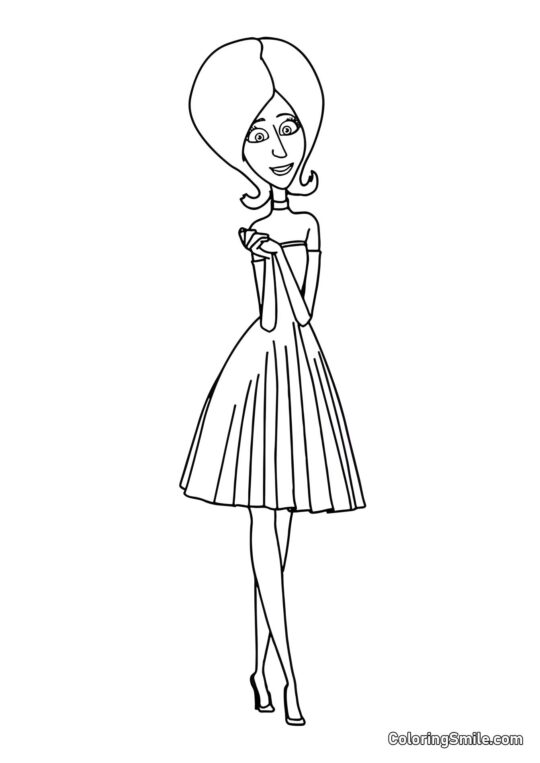 Scarlet Overkill in Abito - Pagina da Colorare