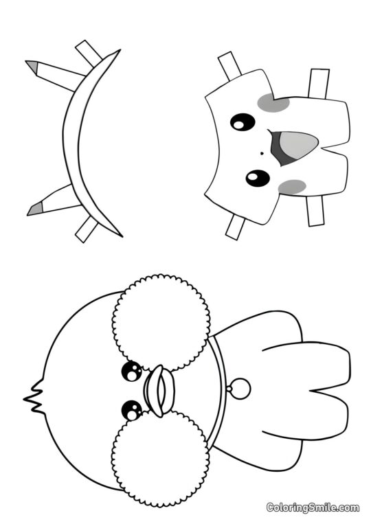 Lalafanfan con vestiti (costume di Pikachu) Lalafanfan con vestiti (costume di Pikachu) - Pagina da Colorare