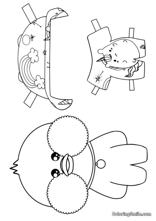 Lalafanfan con vestiti (pigiama da unicorno) Lalafanfan con vestiti (pigiama da unicorno) - Pagina da Colorare