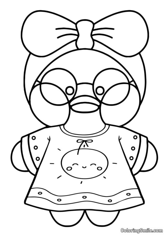 Lalafanfan Anatra in un bel vestito Lalafanfan Anatra in un bel vestito - Pagina da Colorare