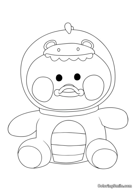 Lalafanfan Anatra in kigurumi di dinosauro Lalafanfan Anatra in kigurumi di dinosauro - Pagina da Colorare