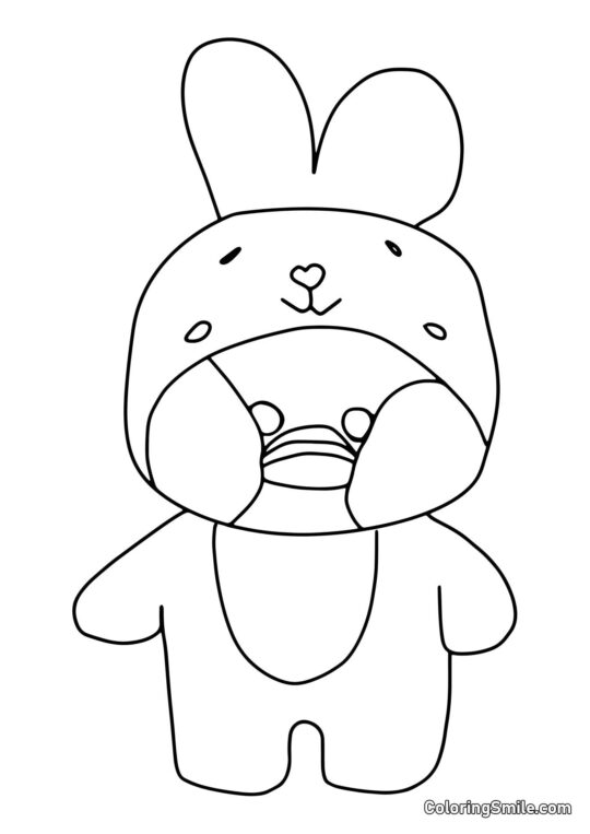 Lalafanfan in kigurumi di coniglio Lalafanfan in kigurumi di coniglio - Pagina da Colorare
