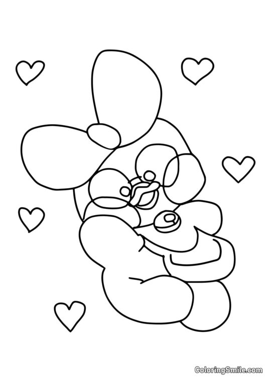 Lalafanfan Anatra con cuori Lalafanfan Anatra con cuori - Pagina da Colorare