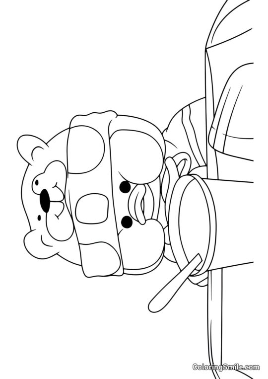 Lalafanfan Anatra che mangia Lalafanfan Anatra che mangia - Pagina da Colorare