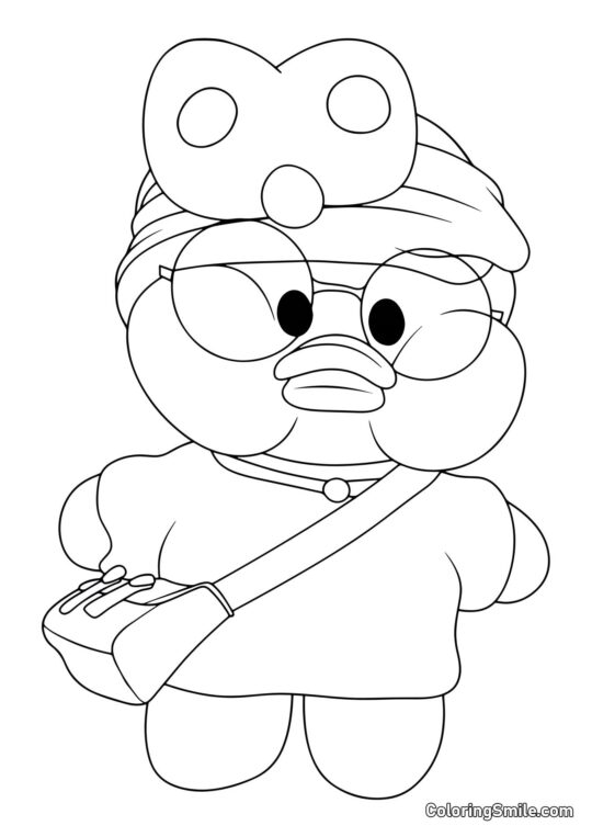 Lalafanfan Anatra con maschera da notte Lalafanfan Anatra con maschera da notte - Pagina da Colorare