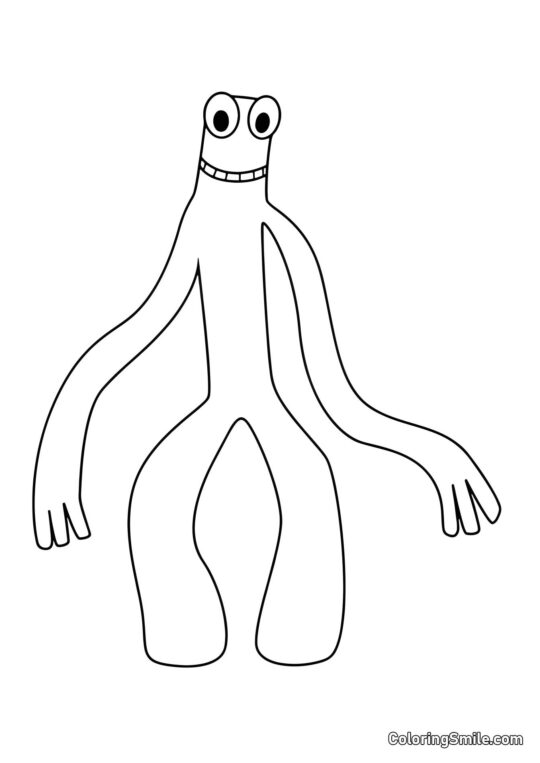 Verde sorridente di Rainbow Friends Verde sorridente di Rainbow Friends - Pagina da Colorare