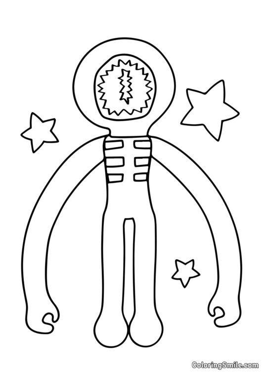 Amico rosso con una bocca dentata Amico rosso con una bocca dentata - Pagina da Colorare