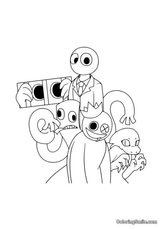 Compagnia di Rainbow Friends Compagnia di Rainbow Friends - Pagina da Colorare