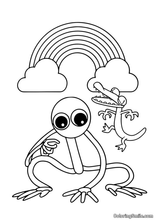 Viola e Arancione di Rainbow Friends Viola e Arancione di Rainbow Friends - Pagina da Colorare