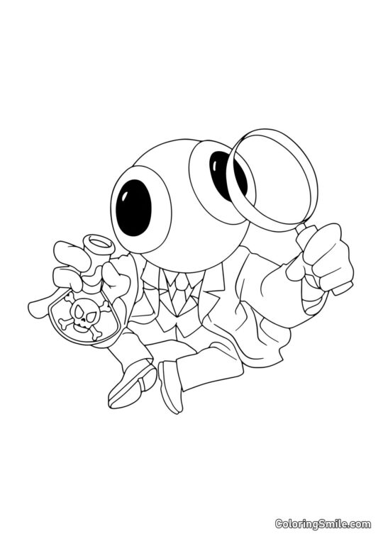 Arcobaleno con veleno e lente d’ingrandimento Arcobaleno con veleno e lente d’ingrandimento - Pagina da Colorare