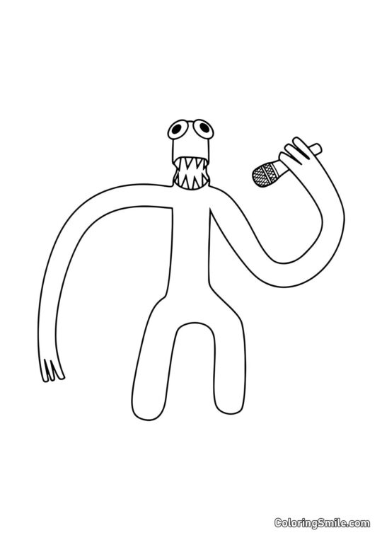 Verde con un microfono Verde con un microfono - Pagina da Colorare