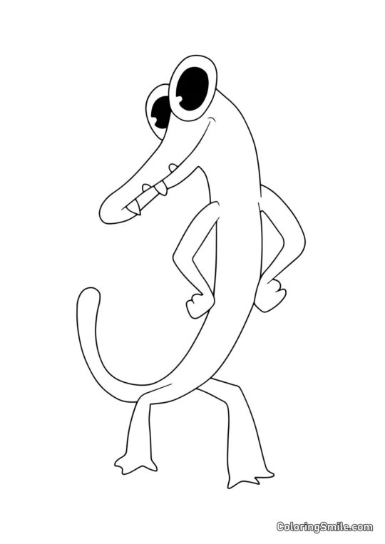 Lucertola arancione di Rainbow Friends Lucertola arancione di Rainbow Friends - Pagina da Colorare