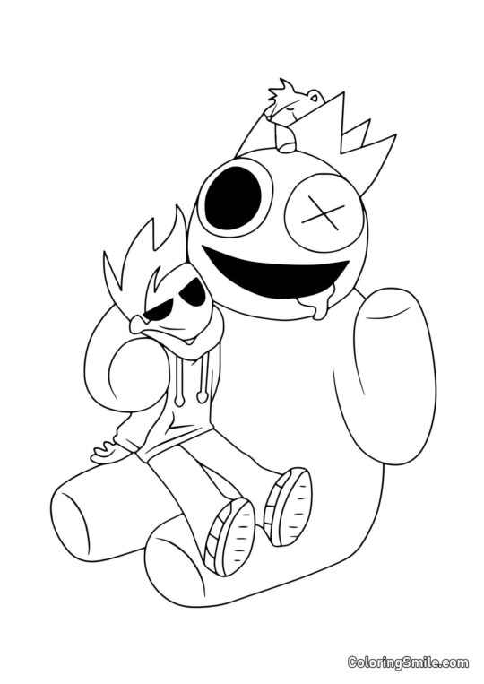 Blu si rilassa con un giocatore Blu si rilassa con un giocatore - Pagina da Colorare