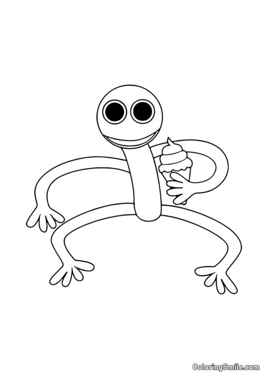 Rainbow Friends Viola con gelato Rainbow Friends Viola con gelato - Pagina da Colorare